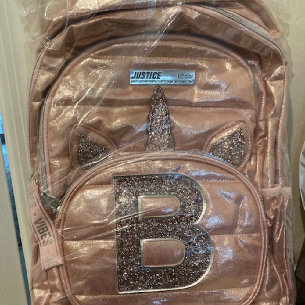 Backpact with Letter B and Unicorn